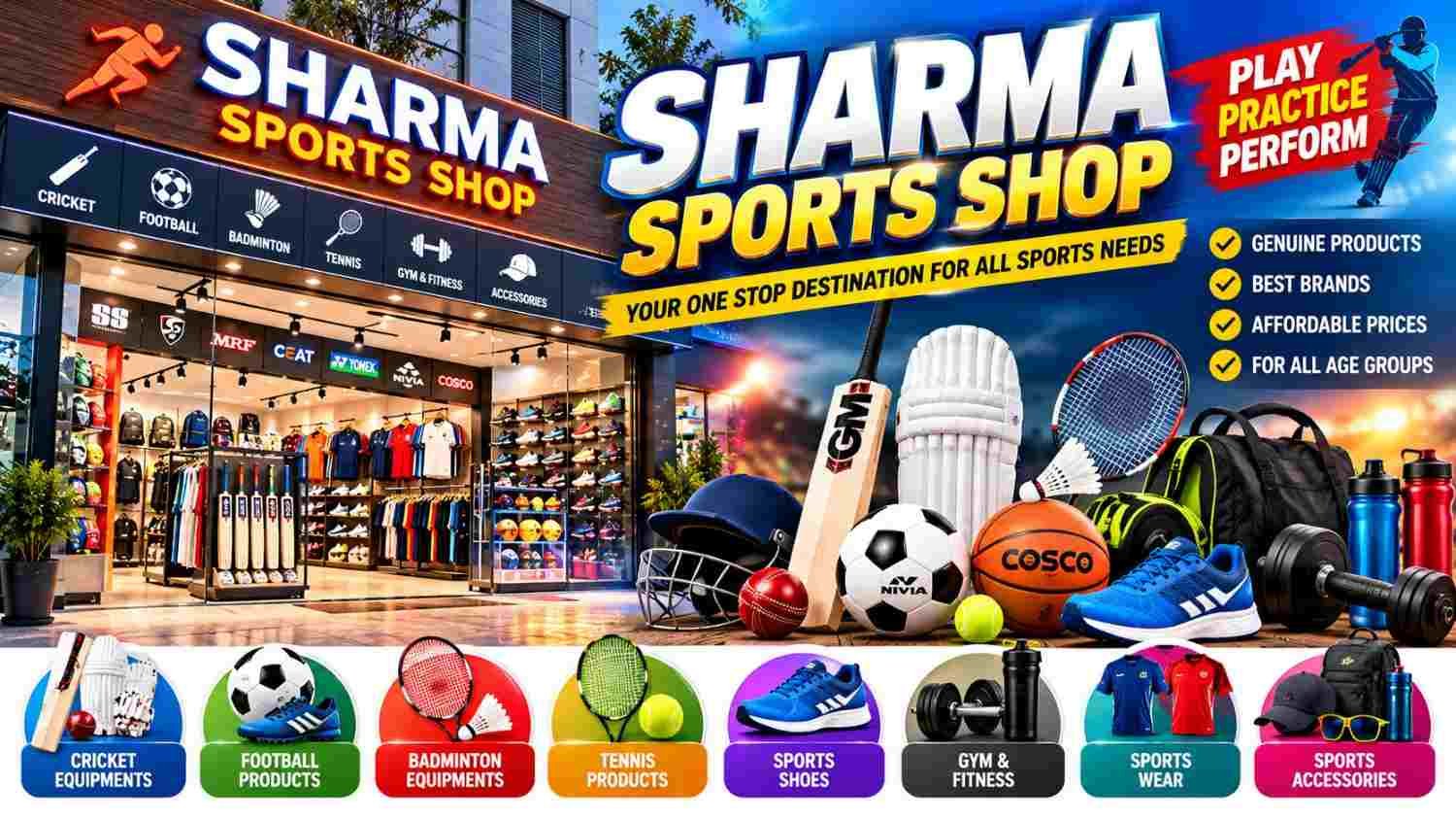 SHARMA SPORTS SHOP – YOUR ONE-STOP SPORTS DESTINATION!