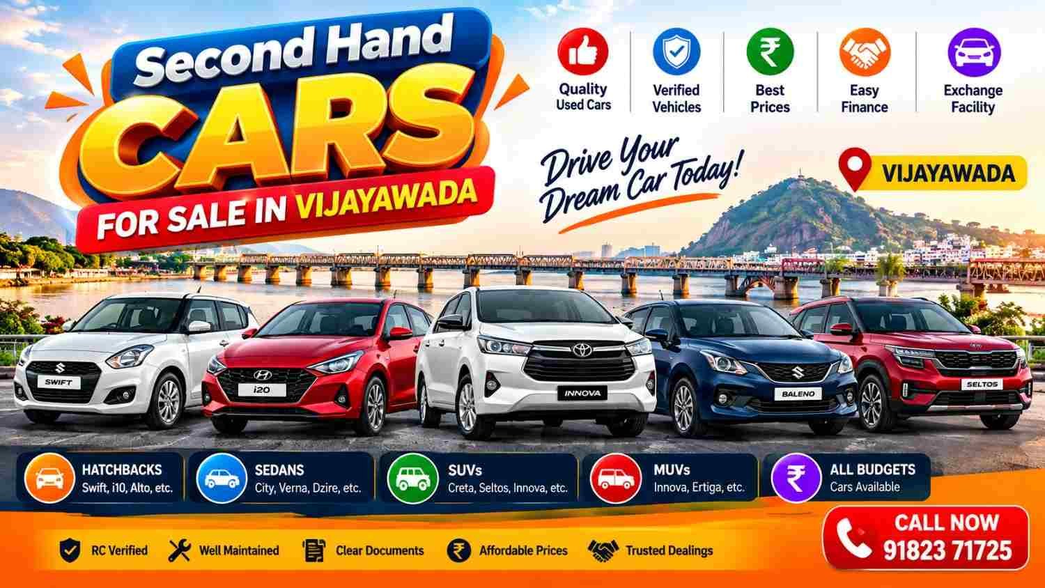 SECOND-HAND CARS FOR SALE IN VIJAYAWADA!