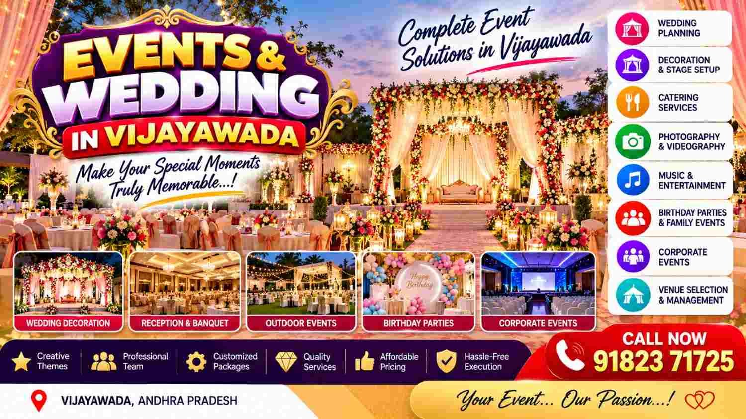 EVENTS & WEDDING PLANNERS IN VIJAYAWADA